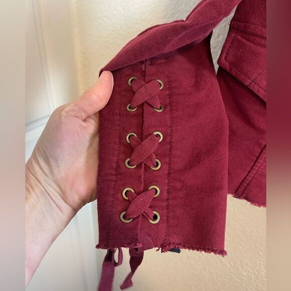 Free People Red Ella Utility Jacket. Small - Picture 9 of 10